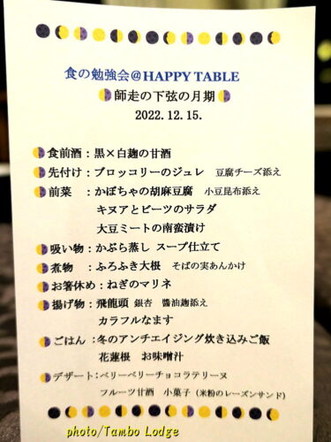 持ち回りの食の研修会２５回目は「HAPPY TABLE 」
