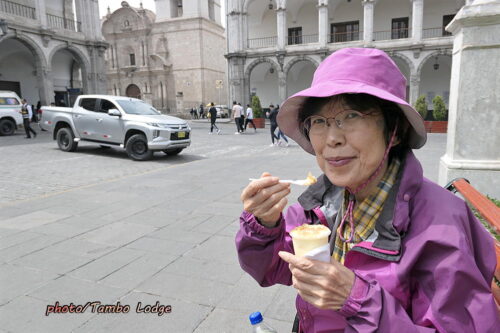 Arequipaのアイスとお寿司のランチ