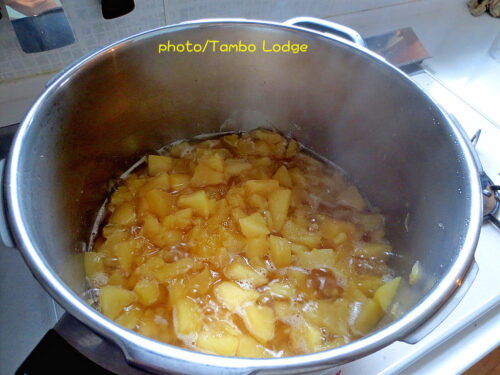 オーガニックのリンゴジャム作り