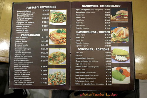 夕食はベジの選択肢が多いレストラン「Andean Grill」へ
