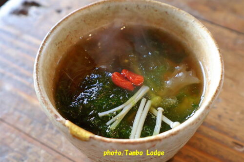 おいしい薬膳「白牡丹」で椿の花の天婦羅のランチ